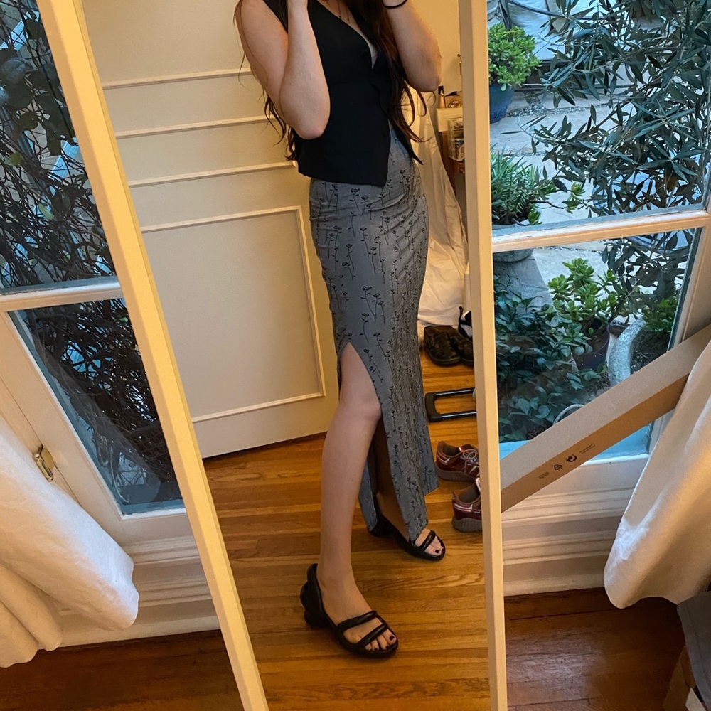 Silver maxi skirt